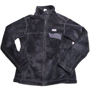 Patagonia Black Fuzzy Fleece Zip Up Jacket Women's Size S